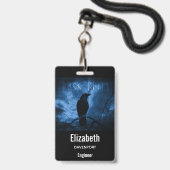 Black Crow mit Runen Dark Goth Style Ausweis (Back with Lanyard)