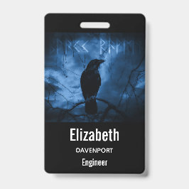 Black Crow mit Runen Dark Goth Style Ausweis