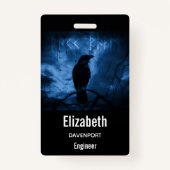 Black Crow mit Runen Dark Goth Style Ausweis (Vorderseite)