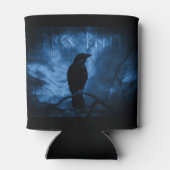 Black Crow mit Runen Dark Goth Style Dosenkühler (Rückseite)