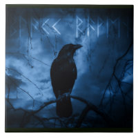 Black Crow mit Runen Dark Goth Style