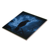 Black Crow mit Runen Dark Goth Style Fliese (Seite)