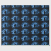 Black Crow mit Runen Dark Goth Style Geschenkpapier (Flach)