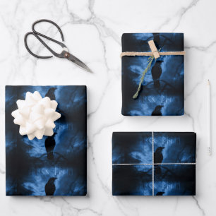 Black Crow mit Runen Dark Goth Style Geschenkpapier Set