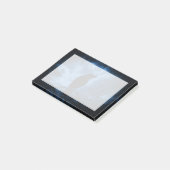 Black Crow mit Runen Dark Goth Style Post-it Klebezettel (angewinkelt)