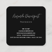 Black Crow mit Runen Dark Goth Style Quadratische Visitenkarte (Rückseite)