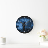 Black Crow mit Runen Dark Goth Style Runde Wanduhr (Zuhause)