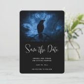 Black Crow mit Runen Dark Goth Style Save The Date (Stehend Vorderseite)