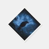 Black Crow mit Runen Dark Goth Style Serviette (Ecke)