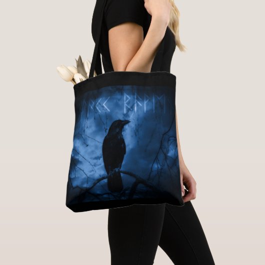 Black Crow mit Runen Dark Goth Style Tasche (Von Nahem)
