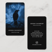 Black Crow mit Runen Dark Goth Style Visitenkarte (Vorne/Hinten)