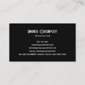 Black Crow mit Runen Dark Goth Style Visitenkarte (Rückseite)