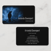 Black Crow mit Runen Dark Goth Style Visitenkarte (Vorne/Hinten)