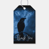 Black Crow mit Runes Dark Goth Style Vielen Dank Geschenkanhänger (Vorderseite)