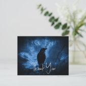 Black Crow mit Runes Dark Goth Style Vielen Dank Postkarte (Stehend Vorderseite)