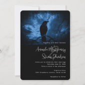 Black Crow mit Runes Dark Goth Style Wedding Einladung (Vorderseite)