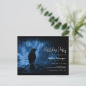 Black Crow mit Runes Goth Birthday Einladung Postkarte (Stehend Vorderseite)