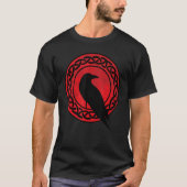Black Crow Occult Japan Gothic Raven Bird Red Moon T-Shirt (Vorderseite)