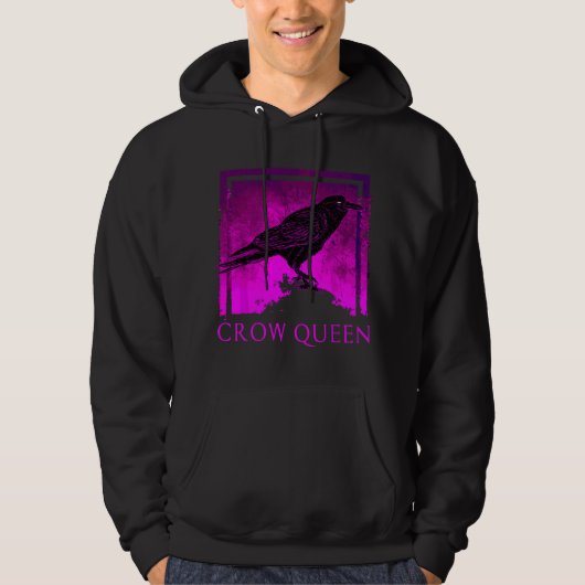 Black Crow Queen Bird Watching Idea Raven Crows Hoodie (Vorderseite)