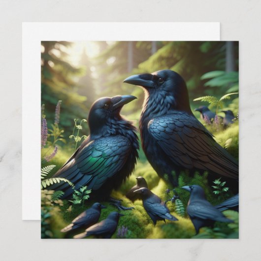 Black Crow Raven Bird Art (Vorne/Hinten)