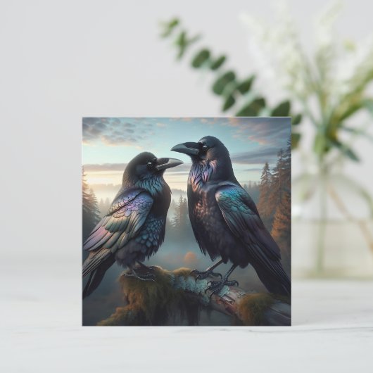 Black Crow Raven Bird Art (Stehend Vorderseite)