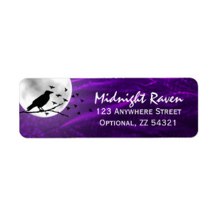 Black Crow Raven Silhouette auf Moon Edgy Gothic