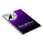 Black Crow Raven Silhouette auf Moon Edgy Gothic Notizblock (Rechte Seite)