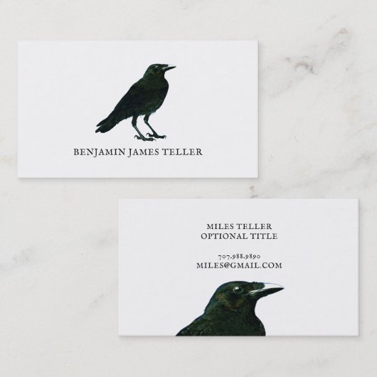Black Crow-Rufkarte Visitenkarte (Vorne/Hinten)