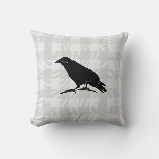 Black Crow Silhouette Halloween Herbstwurfkissen Kissen (Vorderseite)