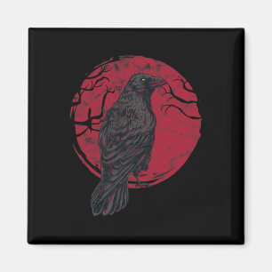 Black Crow Witchcraft Occult Gothic Creepy Hallowe Magnet