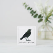 Black Crow Writer Quadratische Visitenkarte (Stehend Vorderseite)