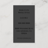 Black Crown King Mustache Barbershop Business Card Visitenkarte (Rückseite)