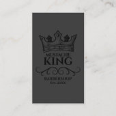 Black Crown King Mustache Barbershop Business Card Visitenkarte (Vorderseite)