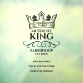 Black Crown King Mustache Barbershop Business Fensteraufkleber (Blatt 3)