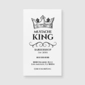 Black Crown King Mustache Barbershop Magnet Card (Vorderseite)