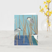 Black-Crowned Night Herons Karte (Gelbe Blume)