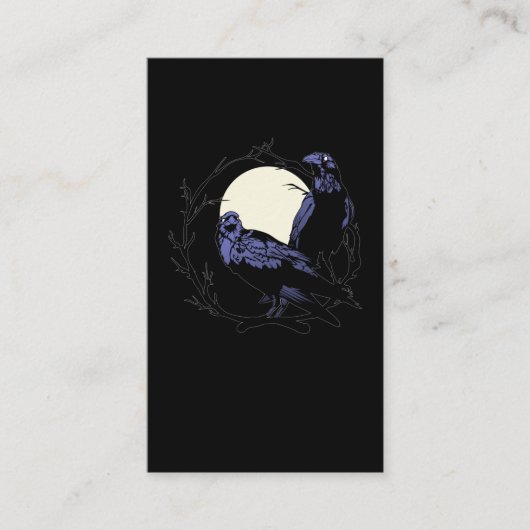 Black Crows Moon Raven Dark Birds Visitenkarte (Vorderseite)