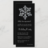 Black Crystal Snowflake Holiday Einladung (corp) (Vorne/Hinten)