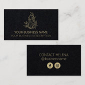 Black Crystal Social Media Business Card Visitenkarte (Vorne/Hinten)