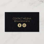 Black Crystal Social Media Business Card Visitenkarte (Rückseite)