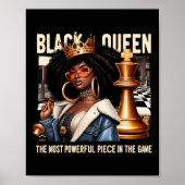 Black Culture Black Queen Schach Empowerment Black Poster (Vorne)