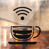 Black Cup of Coffee Free WI-FI Netzwerk Fensteraufkleber (Blatt 2)