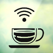 Black Cup of Coffee Free WI-FI Netzwerk Fensteraufkleber (Blatt 3)