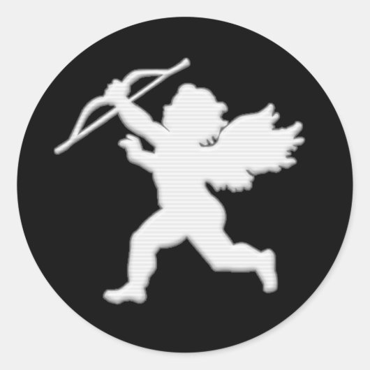 Black Cupid Cameo Runder Aufkleber (Vorderseite)