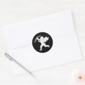 Black Cupid Cameo Runder Aufkleber (Umschlag)