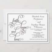 Black Curly Script Faith Hope & Liebe Wedding Card Einladung (Vorderseite)