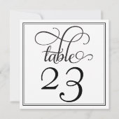 Black Curly Script-Tischnummer Einladung (Rückseite)