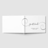 Black Curly Script Wedding Gästebuch (Voll)