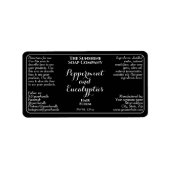 Black curly text cosmetics dropper bottle label  adressaufkleber (Vorne)
