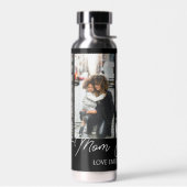 Black Custom 3 Fotos Collage Beste Mama je Trinkflasche (Links)